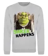 Світшот Shrek happens Сірий меланж фото