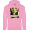 Мужская толстовка (худи) Shrek happens Розовый фото