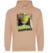 Чоловіча толстовка (худі) Shrek happens Пісочний фото