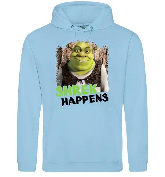 Женская толстовка (худи) Shrek happens Голубой фото