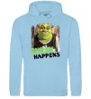 Женская толстовка (худи) Shrek happens Голубой фото