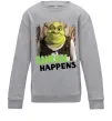 Детский Свитшот Shrek happens Серый меланж фото