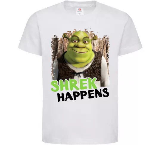 Дитяча футболка Shrek happens Білий фото