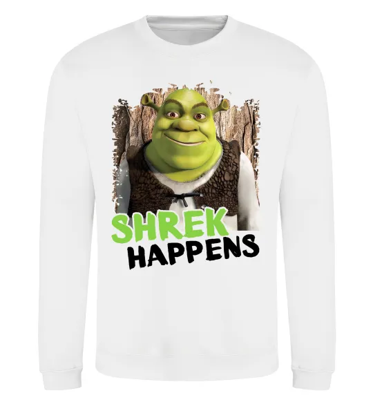 Свитшот Shrek happens Белый фото