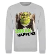Свитшот Shrek happens Серый меланж фото