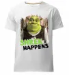 Мужская премиум футболка Shrek happens Белый фото