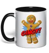 Чашка з кольоровою ручкою Шрек Пряня Gingy Чорний фото