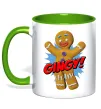 Чашка з кольоровою ручкою Шрек Пряня Gingy Зелений фото