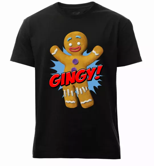 Мужская премиум футболка Шрек Пряня Gingy Черный фото