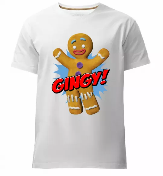 Мужская премиум футболка Шрек Пряня Gingy Белый фото