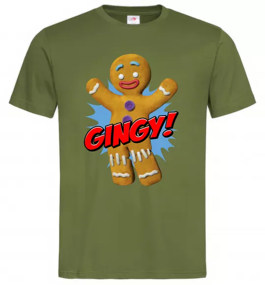 Мужская футболка Шрек Пряня Gingy Оливковый фото