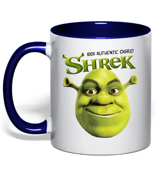 Чашка з кольоровою ручкою Authentic Ogre Shrek Глибокий темно-синій фото