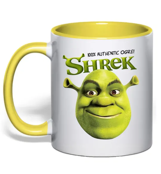 Чашка с цветной ручкой Authentic Ogre Shrek Лимонный фото