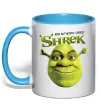 Чашка з кольоровою ручкою Authentic Ogre Shrek Блакитний фото