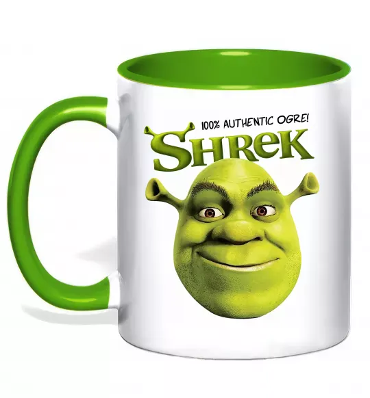 Чашка з кольоровою ручкою Authentic Ogre Shrek Зелений фото