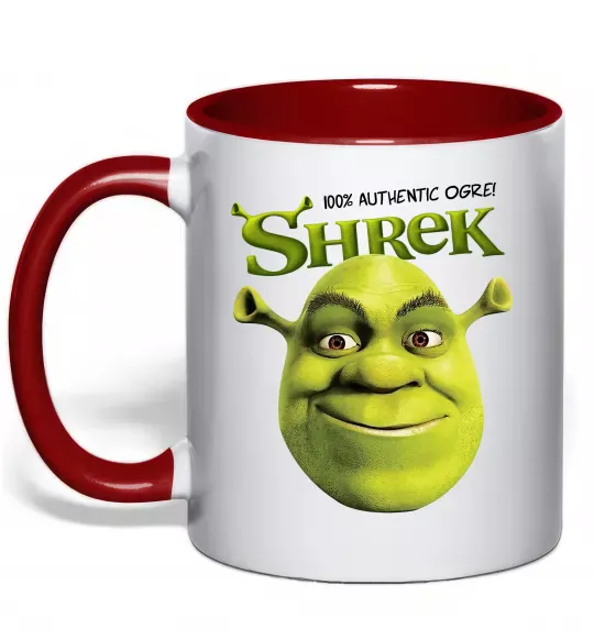 Чашка з кольоровою ручкою Authentic Ogre Shrek Червоний фото