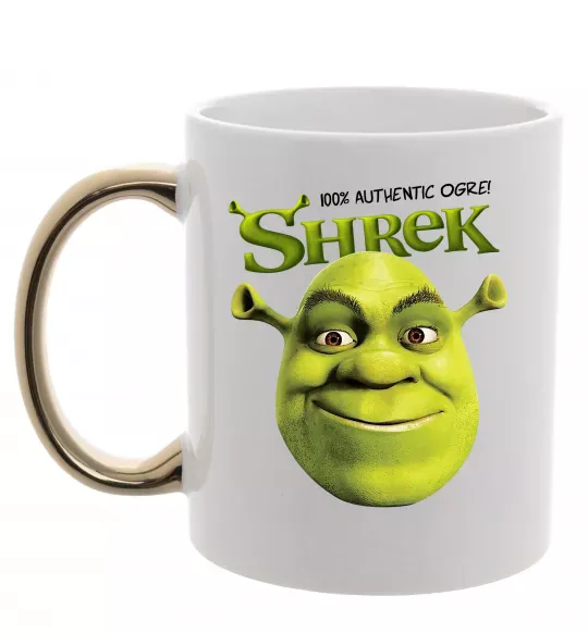Чашка з кольоровою ручкою Authentic Ogre Shrek Золото фото