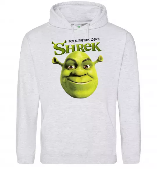 Чоловіча толстовка (худі) Authentic Ogre Shrek Сірий меланж фото