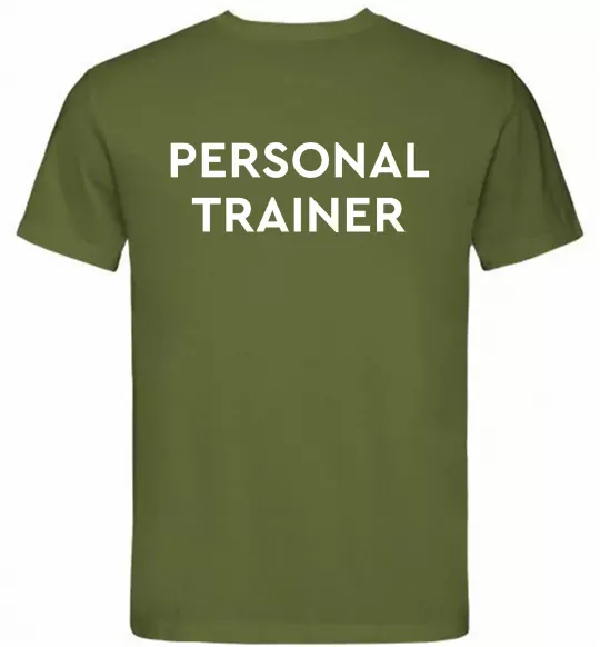 Мужская футболка Personal trainer Оливковый фото