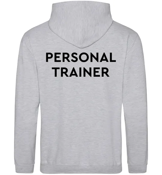 Мужская толстовка (худи) Personal trainer Серый меланж фото