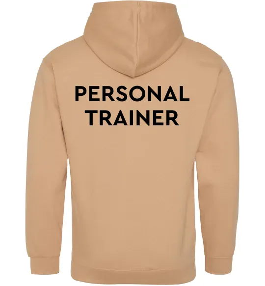 Мужская толстовка (худи) Personal trainer Песочный фото