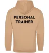 Мужская толстовка (худи) Personal trainer Песочный фото