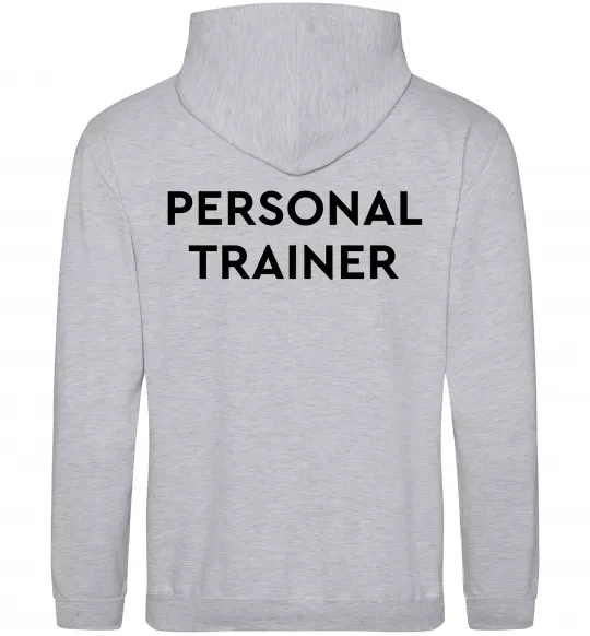 Женская толстовка (худи) Personal trainer Серый меланж фото