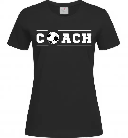 Женская футболка Football coach Черный фото