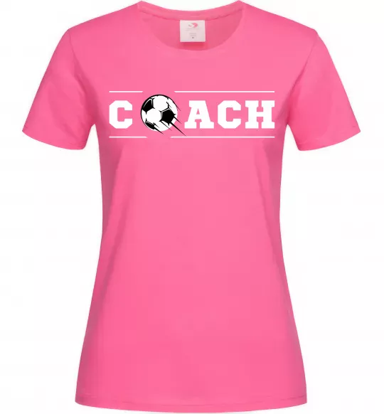 Женская футболка Football coach Ярко-розовый фото