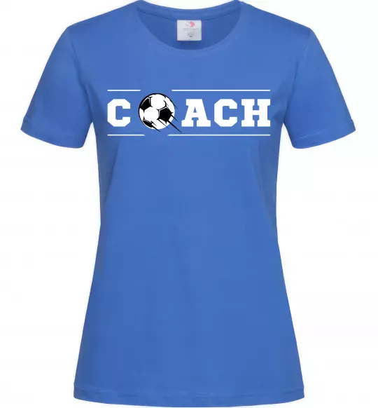 Женская футболка Football coach Ярко-синий фото