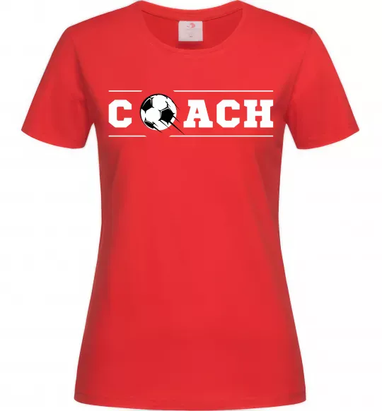 Женская футболка Football coach Красный фото
