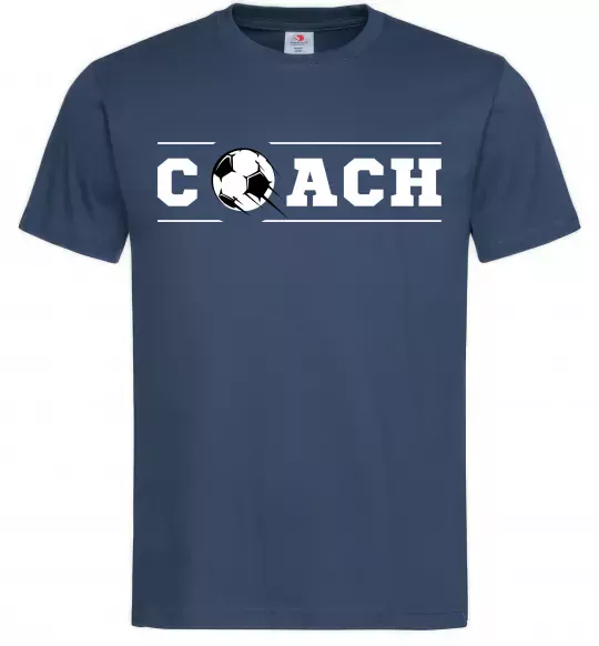 Мужская футболка Football coach Темно-синий фото