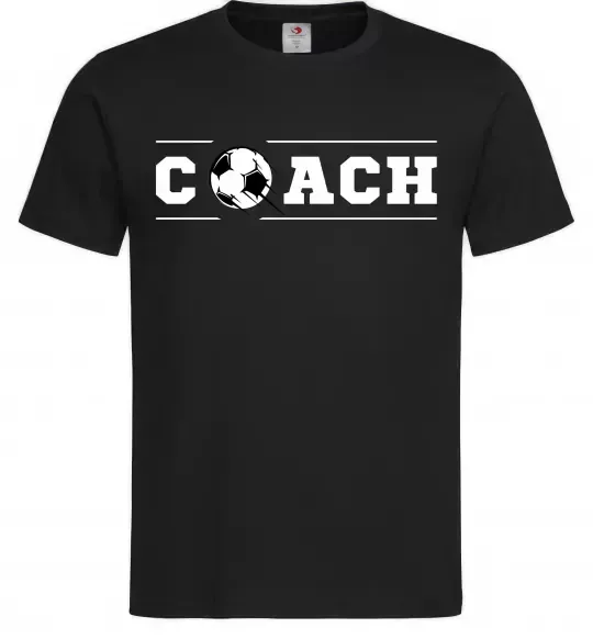 Мужская футболка Football coach Черный фото