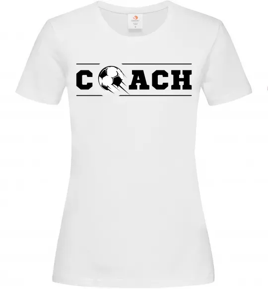 Женская футболка Football coach Белый фото