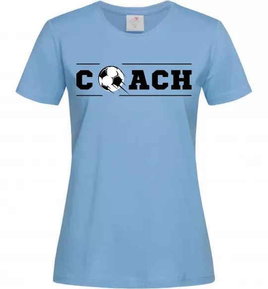 Женская футболка Football coach Голубой фото