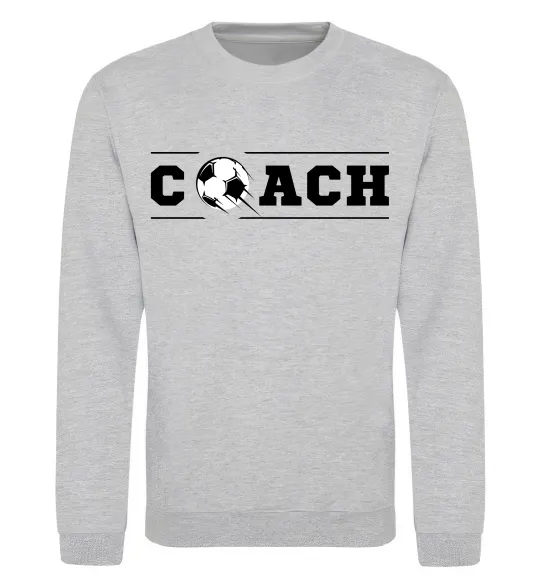 Свитшот Football coach Серый меланж фото