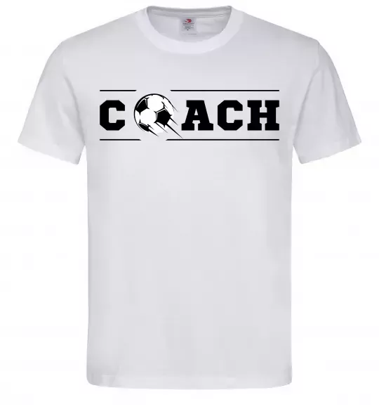 Мужская футболка Football coach Белый фото