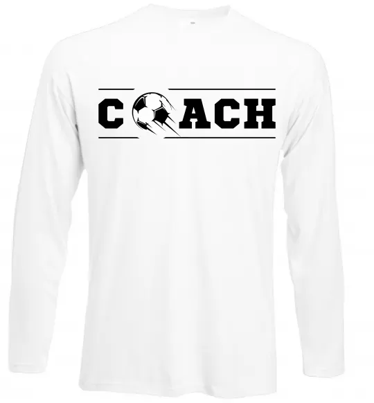 Лонгслив Football coach Белый фото