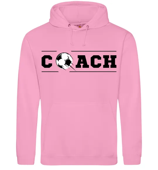 Мужская толстовка (худи) Football coach Розовый фото