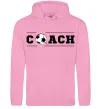Мужская толстовка (худи) Football coach Розовый фото