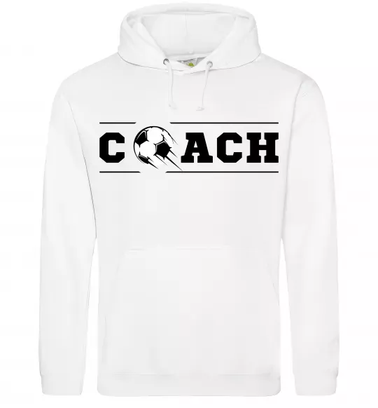 Женская толстовка (худи) Football coach Белый фото