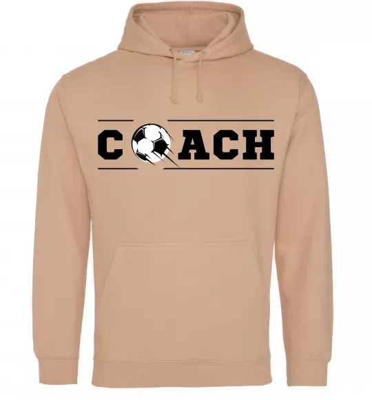 Женская толстовка (худи) Football coach Песочный фото
