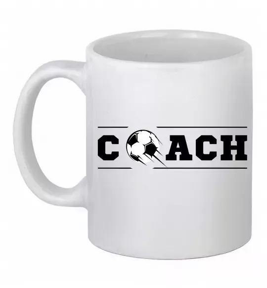 Чашка керамическая Football coach Белый фото