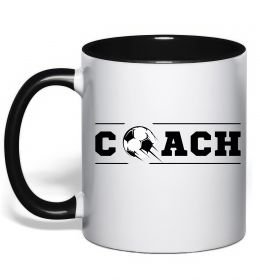 Чашка з кольоровою ручкою Football coach