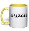 Чашка с цветной ручкой Football coach Лимонный фото