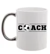 Чашка з кольоровою ручкою Football coach Срібло фото
