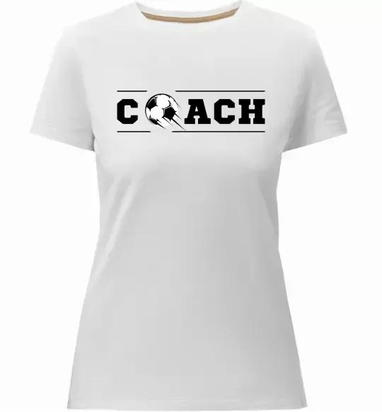 Жіноча преміум футболка Football coach Білий фото
