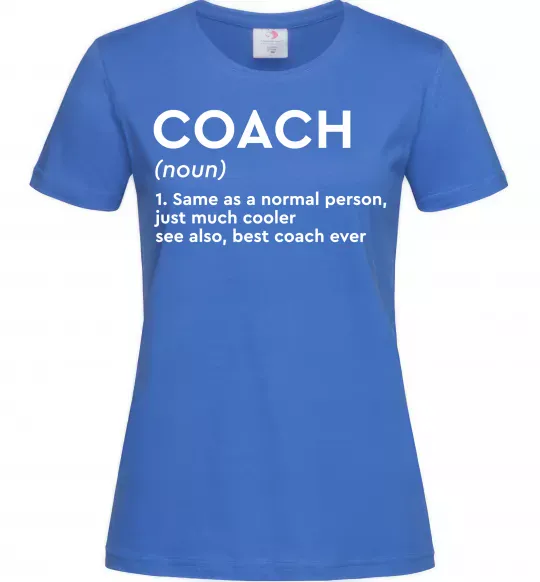 Жіноча футболка Coach noun Яскраво-синій фото