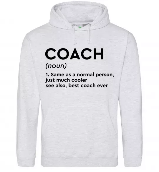 Мужская толстовка (худи) Coach noun Серый меланж фото