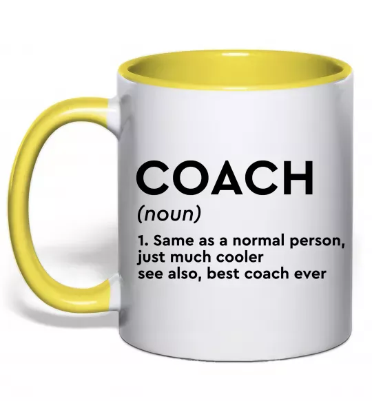 Чашка с цветной ручкой Coach noun Солнечно желтый фото